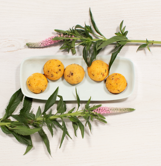 Roasted Maitake Mushrooms, Smoked Gouda, and Organic Chive